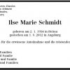 Schmidt Ilse Maria 1934-2012 Todesanzeige